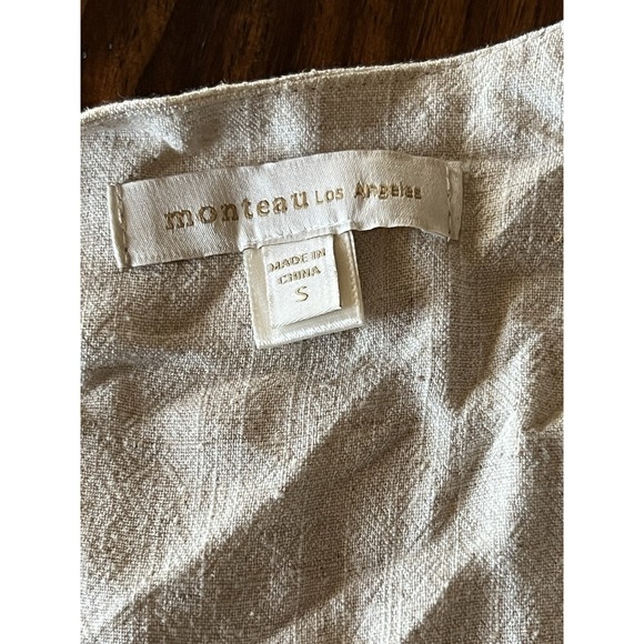 Monteau Los Angeles Linen Dress Prairiecore Senior Graduation‎ Rustic Farm Sz S - Picture 4 of 7